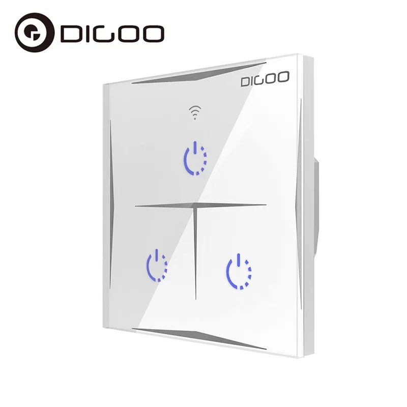 DIGOO DG-S601 ЕС 1800 Вт умный wifi настенный сенсорный выключатель 3 банды стеклянная панель Пульт дистанционного управления работа с Amazon Alexa Google Assistant