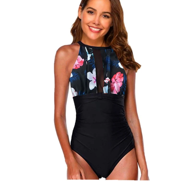 

SBART One Piece Swimwear Female Big Size Mesh Sexy Bathing Suit Women Plus Size One Piece Swimsuit Monokini Maillot De Bain Mayo