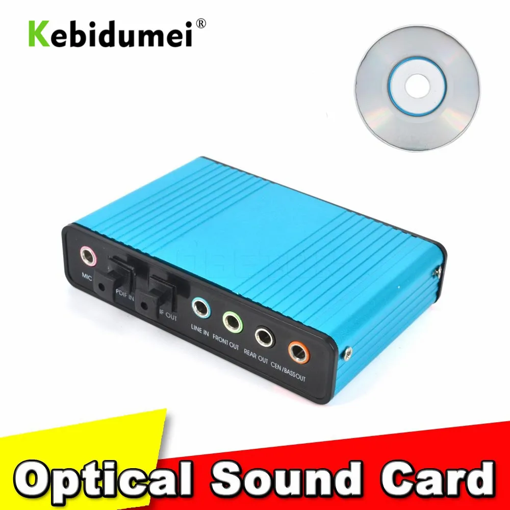 

Kebidumei External Audio Card USB 6 sound card Adapter Digital 5.1 Optical External Audio Card Converter SPDIF for Laptop