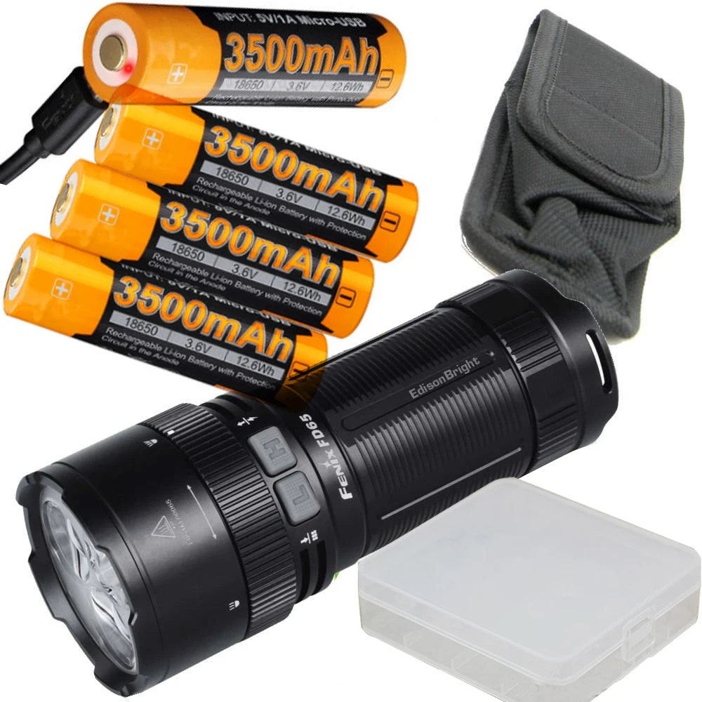 

FENIX FD65 3800 Lumen CREE LED focus adjustable Flashlight/searchlight USB rechargeable battery kit with USB charging cable