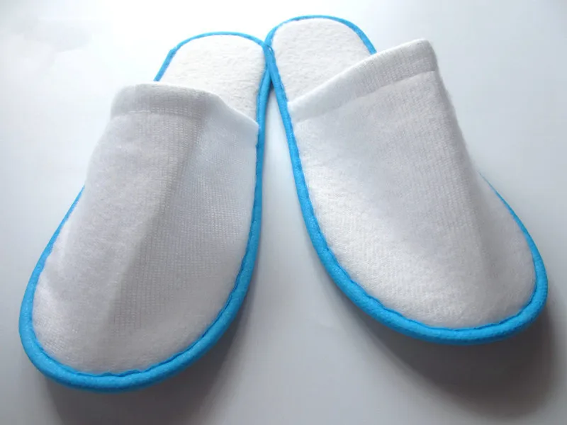 Pares de Hotel Viagem Chinelos Descartáveis Cor Azul Branco Casa Guethotel Antiderrapante Pode Personalizado 20 Spa 8 descartáveis cor azul branco casa guethotel chinelos