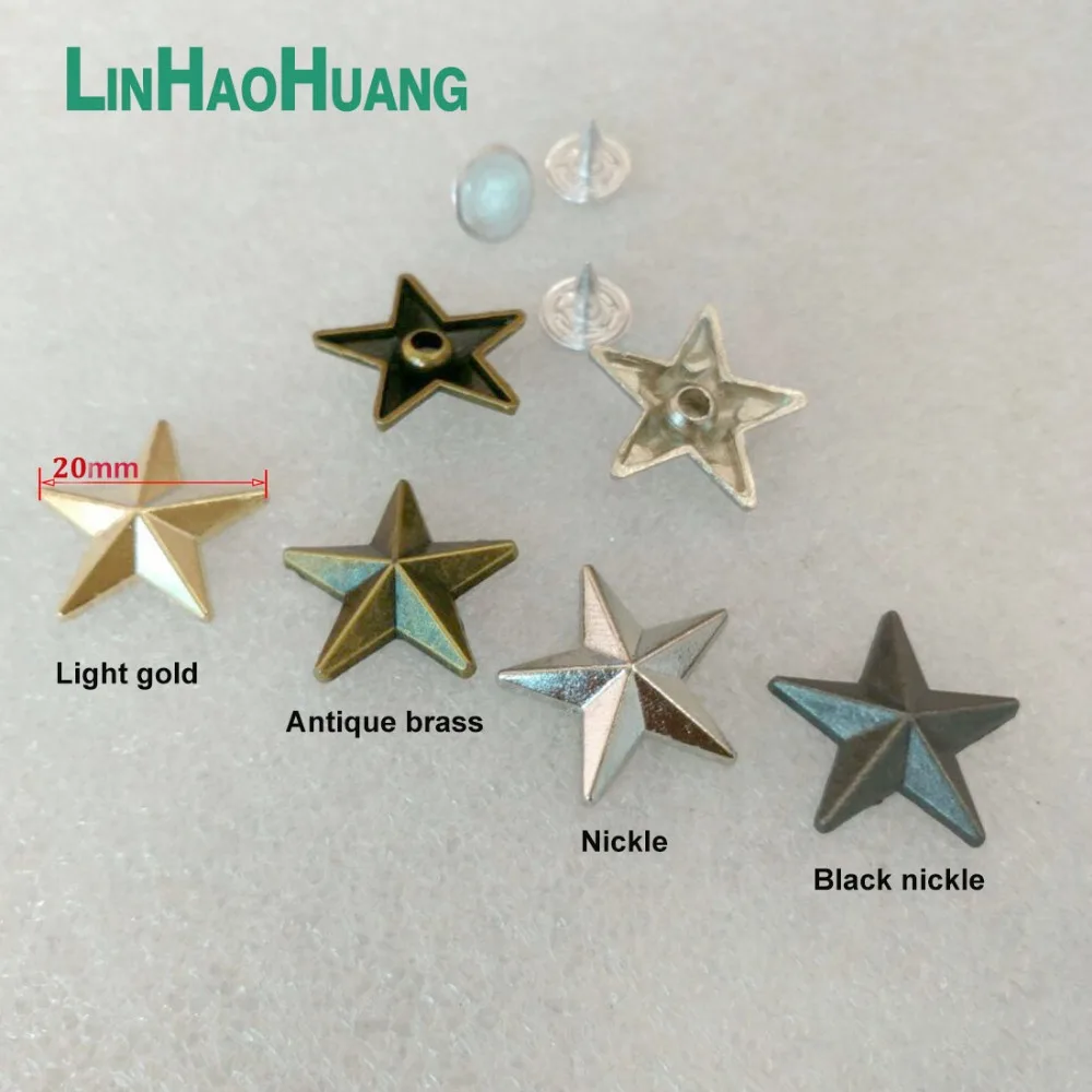 DIY 100sets/lot 20mm zinc alloy metal rivets star jeans button rivets