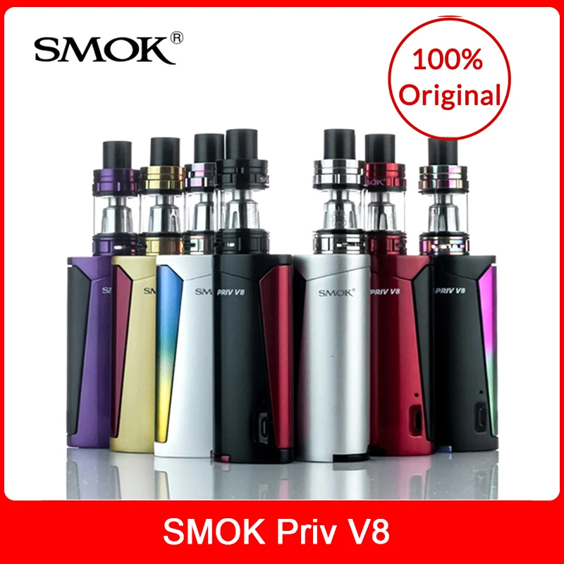Original SMOK Priv V8 Vape Kit 60W with TFV8 Baby Tank 3ml  + V8 Baby M2 Coils + Glass Tube For Electronic cigarette vape Kit