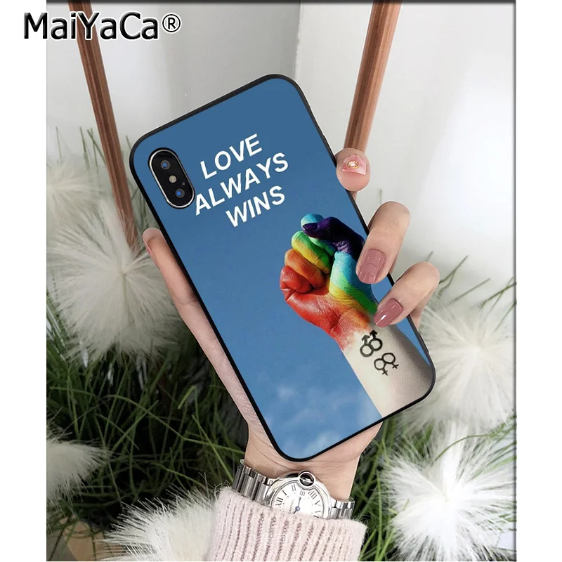 MaiYaCa LGBT Радужный ТПУ мягкий черный чехол для телефона чехол для Apple iPhone 8 7 6 6S Plus X XS MAX 5 5S SE XR чехол