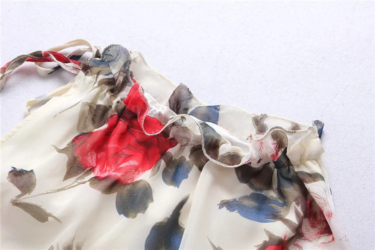 Floral Chiffon Summer Women's Tunic Blouse Sleeveless Ruffles Collar White Shirt Female OL Blusas Feminino Blouse Plus Size