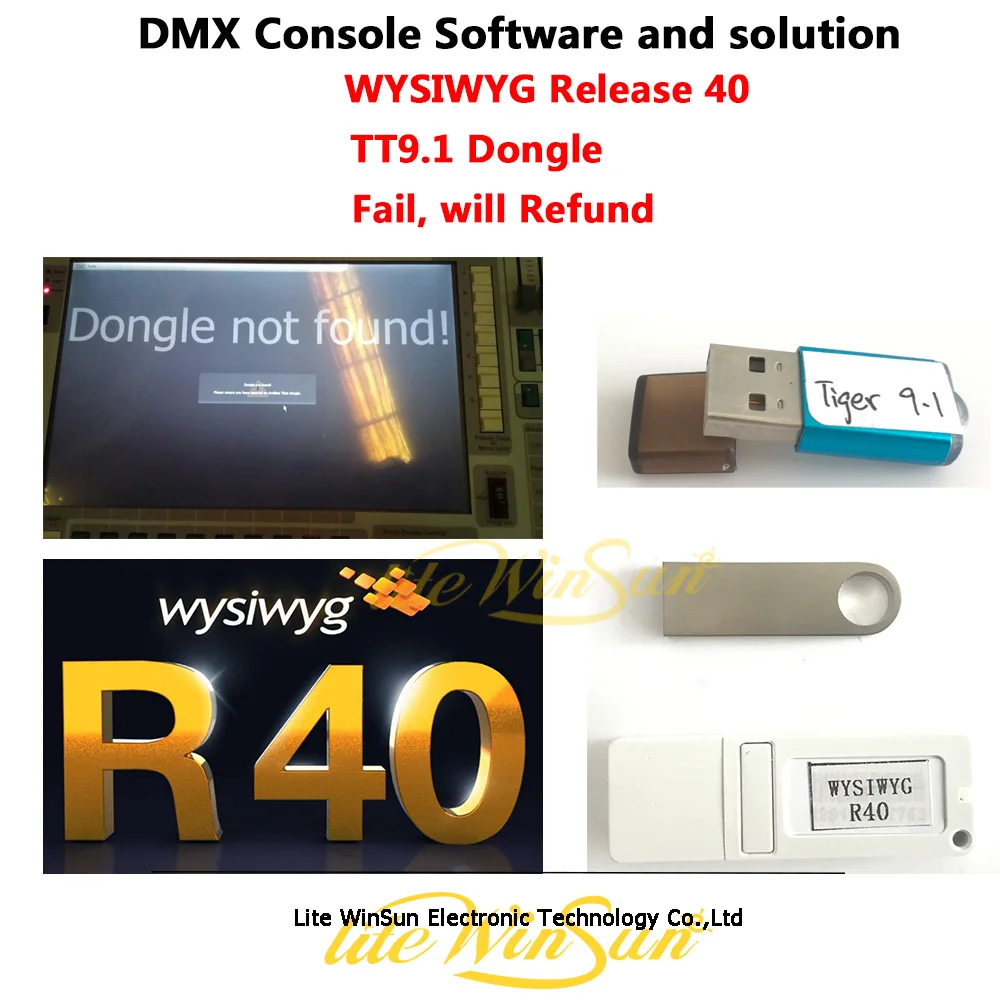 

Litewinsune DMX Console Perform Software System Problem Solution Tiger 9.1/11.0 Dongle Free Dongle WYSIWYG Release R40 Dongle