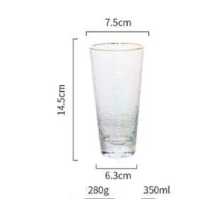 KINGLANG Высококачественная ионная позолоченная стеклянная чашка молоток узор глаз Бытовая чашка для воды сока чашка для напитков набор - Цвет: c