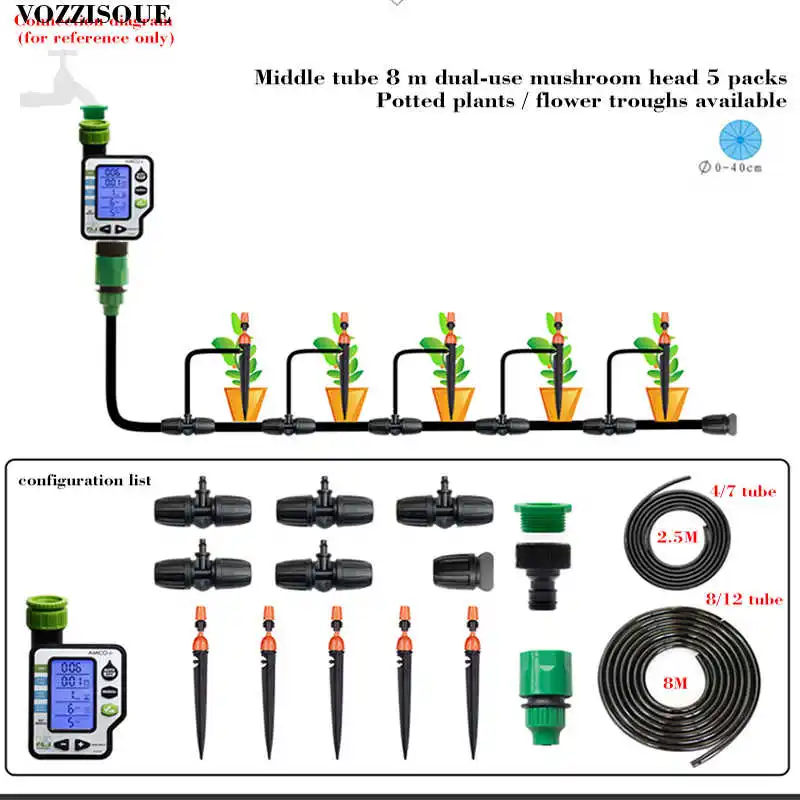 Горячая автоматический полив растений Автоматическая капельная система полива компоненты комплект контроллер полива таймер садовая вода - Цвет: 04