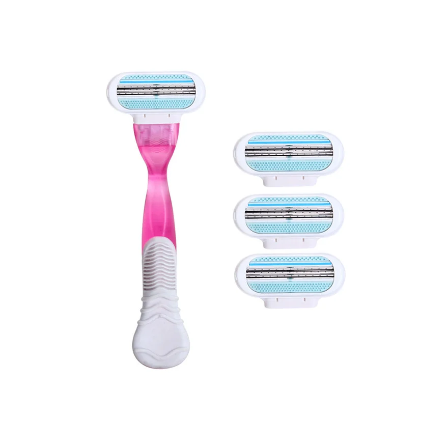 

1 Razor Handle 5 Razor Blades Manual Shaving Women Razors Blade Shaving Hair Safety Lady Razor Head