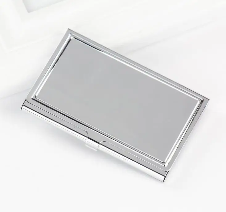 

500PCS Blank DIY Stainless Steel Metal Business Name Credit ID Card Pocket Case Box Keeper Holder DHL FREE SHIPPING SN1086