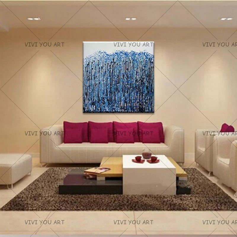 

Wholesale High Quality Abstract Thick Oil Painting On Canvas Handmade Beautiful Colors Abstract Oil Paintings For Home Wall Arts