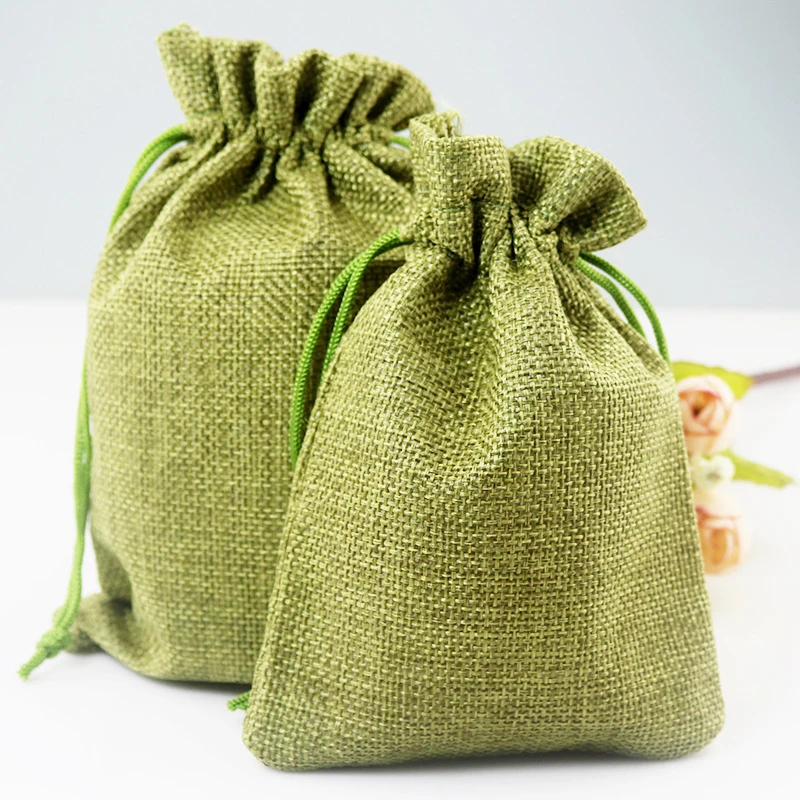 

10 Pieces/Lot Cotton Linen Insect Repellent Storage Bags Wedding Decoration Favor Drawstring Storage Bag Solid Color Gift Bag