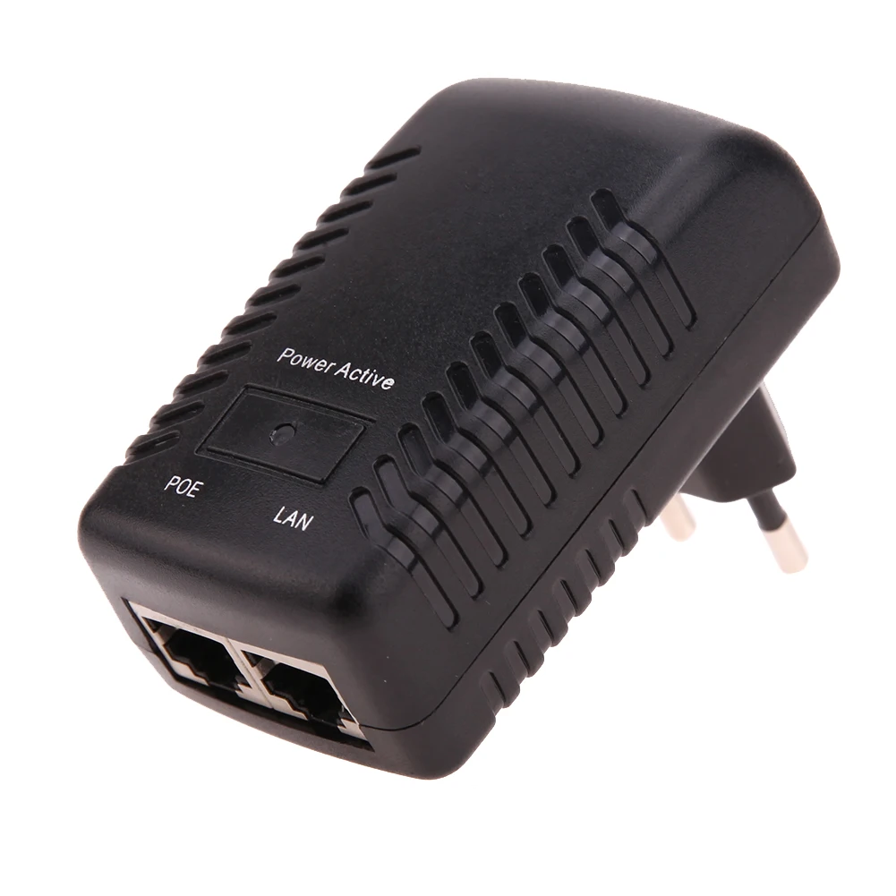  EU Plug 48V 0.5A 24W POE Injector Ethernet Adapter Wall Plug for IP camera Ethernet CCTV POE adapte - 32810886100