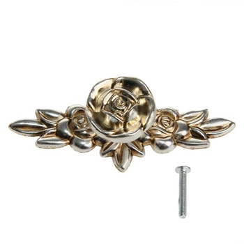 European style Rose Kitchen Cabinet Drawer Cupboard Furniture Pull Door Knob Handle 103mm retro rose handle 2022W