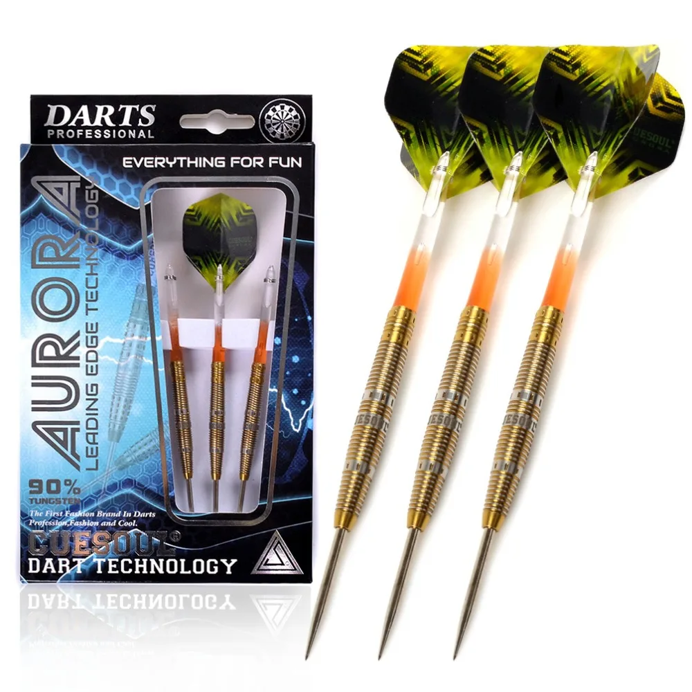 CUESOUL AURORA 23g Steel Tip Tungsten Dart Set,Gold Titanium