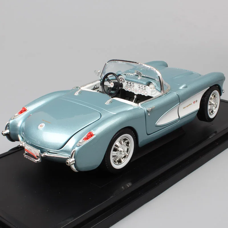 1/18 большой дорожный фирменный классический автомобиль Chevrolet Corvette 1957 Chevy vette металлические Литые и игрушечные машинки Миниатюрные модели автомобилей