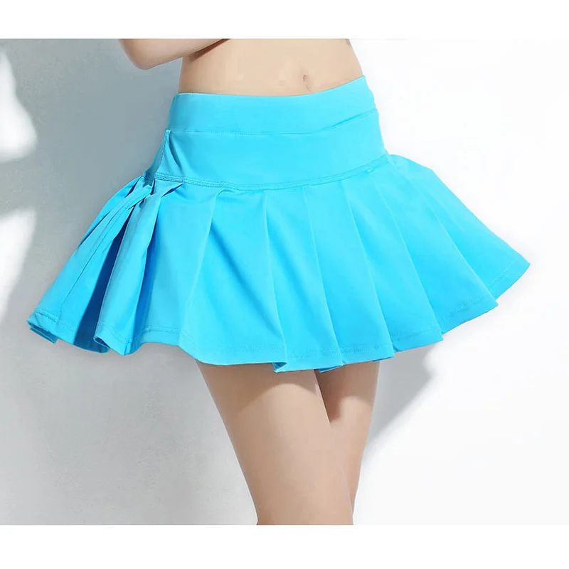 Летняя Спортивная юбка Для женщин спорт отдых юбка бег теннис юбка для девочек с брюками безопасности