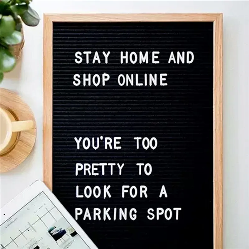 

45x30cm Festival Party Decor Letter Board Sign Message Home Office Decor Board Frame White Letters Numbers Characters Memo