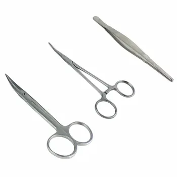 

1 Set Stainless Steel Surgical Tool Include 16 cm Scissors 18 cm Hemostat Forceps 16 cm Sponge Forceps Veterinary Surgical Tool