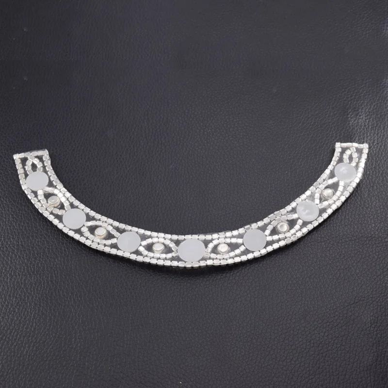 Hot transfer pearl women appliques neckline (3)