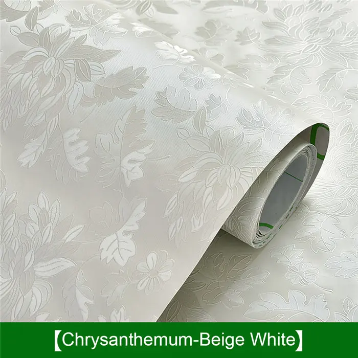 Самоклеющиеся 3D обои из ПВХ для украшения дома, водостойкие обои, пленка для спальни, гостиной, шкафа, наклейки, 30 см* 100 см - Цвет: Flower-Beige White
