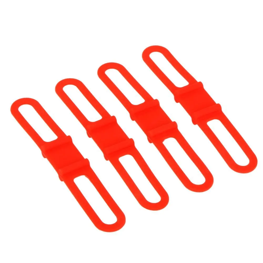 

Good deal 4pcs red bicycle high-strength silicone strap Flexible Bike Mount for Mobile Flashlight Computer