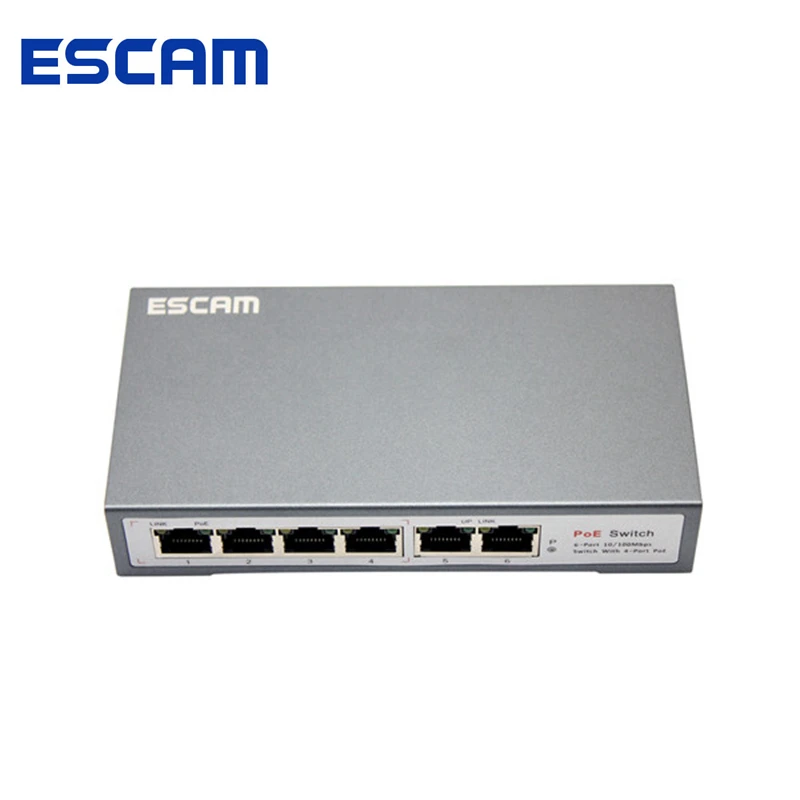 

Original ESCAM 4+2Channel Fast Ethernet POE Switch for Network IP Cameras CCTV Security Parts & Accessiries NVR Kits