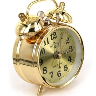 

New Old fashioned clockwork alarm clock vintage wound-up manual mechanical alarm clock metal movement