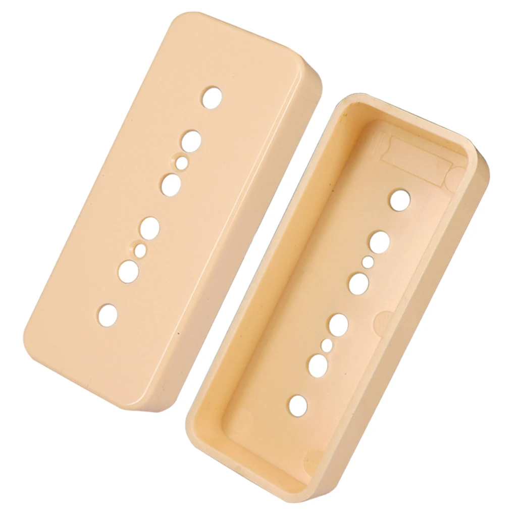 2 Pieces Electric Guitar Single Coil 6 Holes Pickup Cover 50/52mm for P90 Pickup Parts