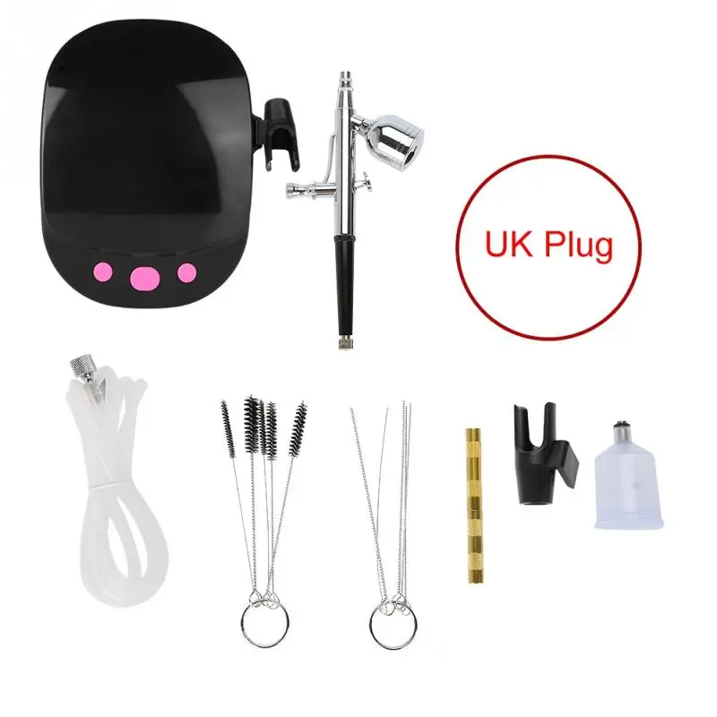 Black UK Plug Уход за кожей портативный мини спрей машина микро-увлажняющий кислородный распылитель тату макияж омоложение кожи спа инструменты - Цвет: Black UK Plug