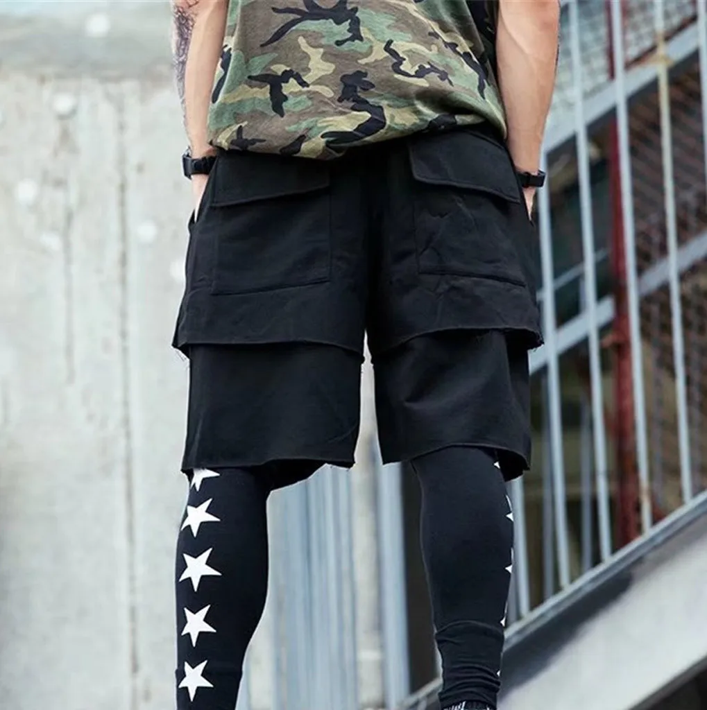 Мужские, быстросохнущие Спортивные шорты высокое качество пляжная одежда мужские шорты летние модные Для Мужчин's наклейки карман троса эластичные спортивные штаны шорты