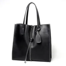 Women's Fashion Leather Bucket-type Handle Bags Simple, Utility Leather Lacks Style-Large-Size Bag