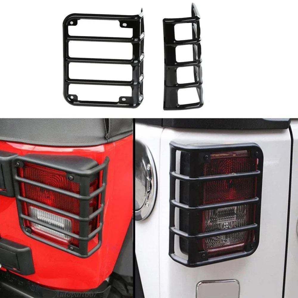 For 2007 2016 Jeep Wrangler JK Unlimited Accessories Tail light Guards Covers Protector for Rear