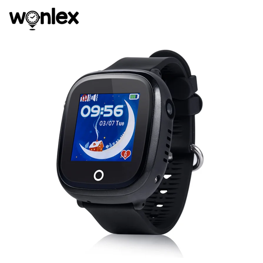 Wonlex GW400X двойная камера водонепроницаемый IP67 GSM Детские умные gps часы анти-Потеря с LBS/gps позиционирование дети смарт-телефон часы - Цвет: GW400X-Black
