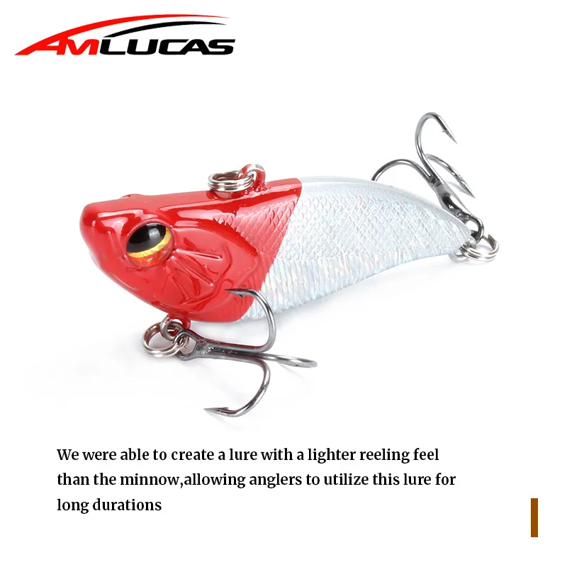 Amlucas الصيد إغراء غرق VIB Lipless Crankbaits 60 مللي متر 13.9g الصلب الاصطناعي الاهتزاز الطعم الشتاء الجليد الصيد معالجة WE1201