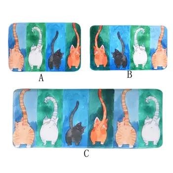 

Cut Cat Printed Floor Mat Bathroom Kitchen Rugs Doormats Carpet For Living Room Non-slip Mats 3 sizes 2JY31