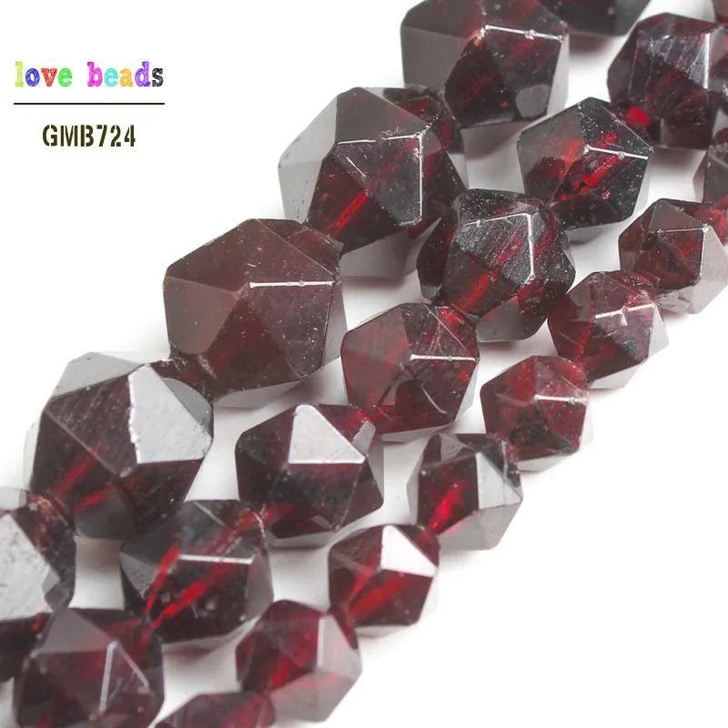 

Natural Stone Beads Faceted Red Garnet Round Loose Beads For Jewelry Making Bracelet 6/8/10mm 15inches