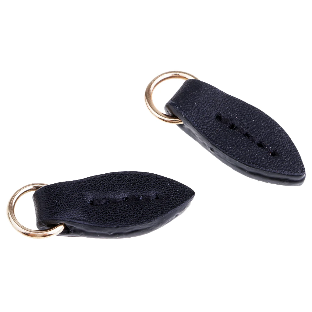 fityle 2Pcs Leaf Shape Leather Zip Puller Zipper Pulls Replacement Sewing Fastener Slider for Backpack Purse Bag Pants
