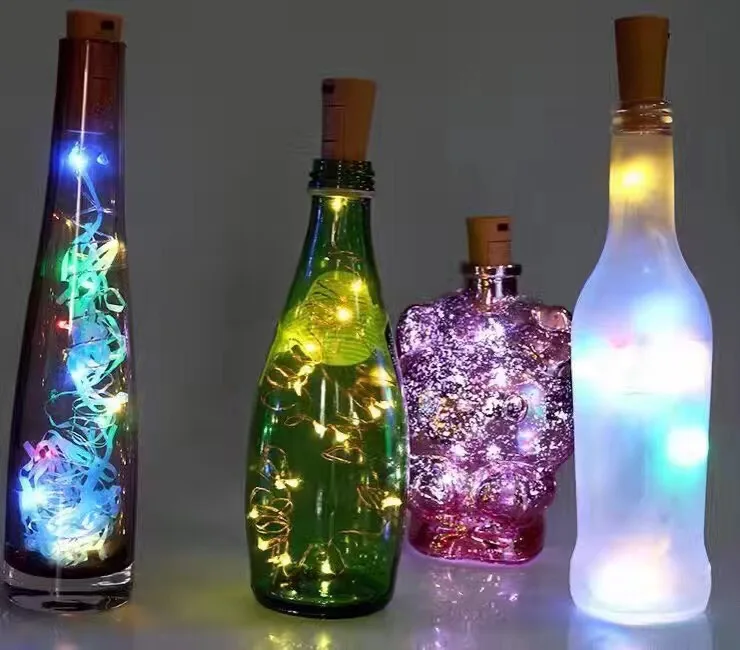 2PCS Lot 2M 20 font b LEDs b font Bottle Cork Stopper Shaped font b LED