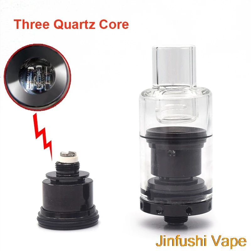 

Newest Three Quartz Core Dab Pen Dry Herb Vaporizer Atomizer 510 Thread Hit Spark Wax Concentrates Pyrex Glass Tank For Box Mod