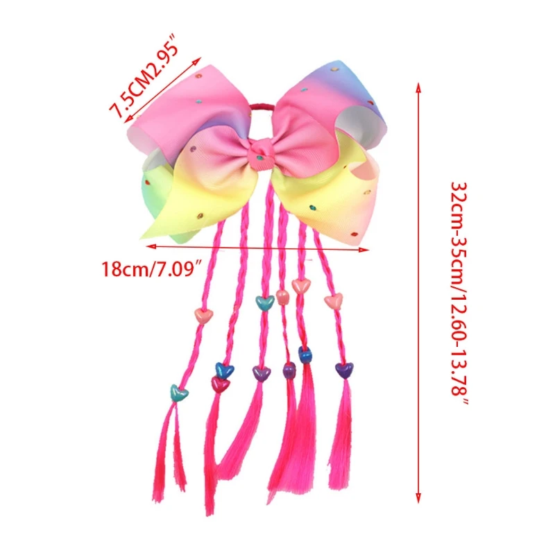 Threaded Ribbon Bow Children's Girls Flash Hair Accessories Colorful Hair Rings Threaded Ribbon Bow Children's Girls Flash Hair Accessories Colorful Hair Rings
