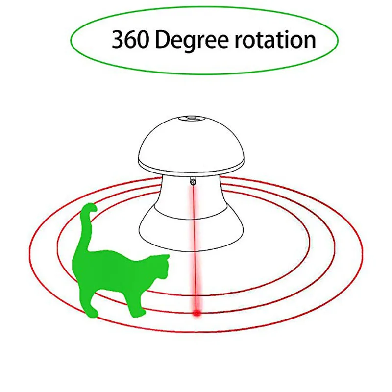 Лазерная Игрушка для кошек, собак, 360 градусов, автоматический поворотный лазерный светильник, интерактивные электрические игрушки для кошек