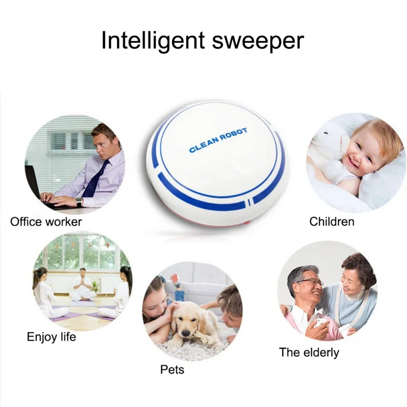 

USB Sweeping Machine Vacuum Smart Clean Robot Slim Suction Mini Automatic Broom Household Power Suction Floor Cleaning Tool