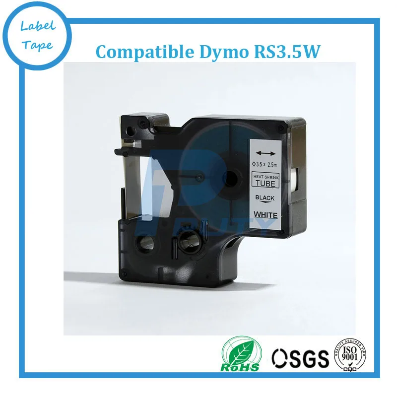 10 pcs rs3.5w, 10 pcs rs7w 및 10 pcs rs11w 호환 검정 흰색 열 수축 튜브 레이블 테이프 dymo rhino 레이블 프린터