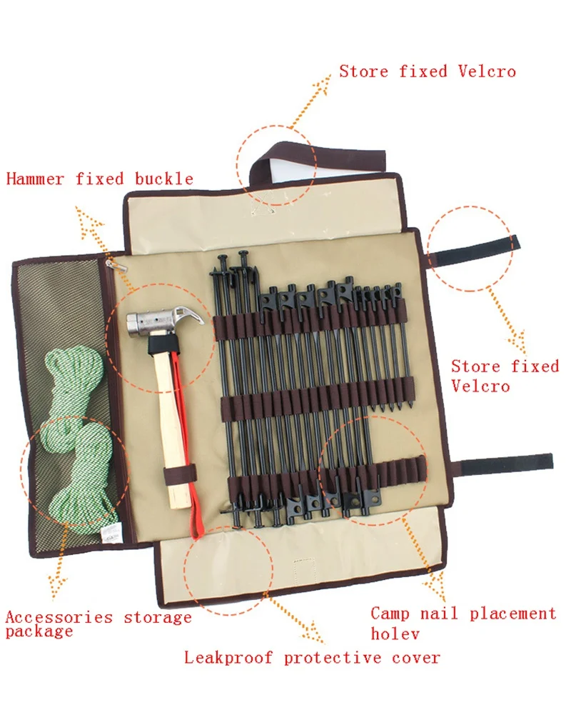 Наружная палатка молоток для ногтей Портативная сумка для хранения Походное оборудование Палатки для выживания аксессуары сумка 2 вида на выбор