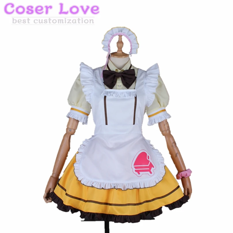 

LoveLive Aqours Sakurauchi Riko Coffee Shop Dessert Striped Maid Cosplay Costume Halloween Christmas Costume