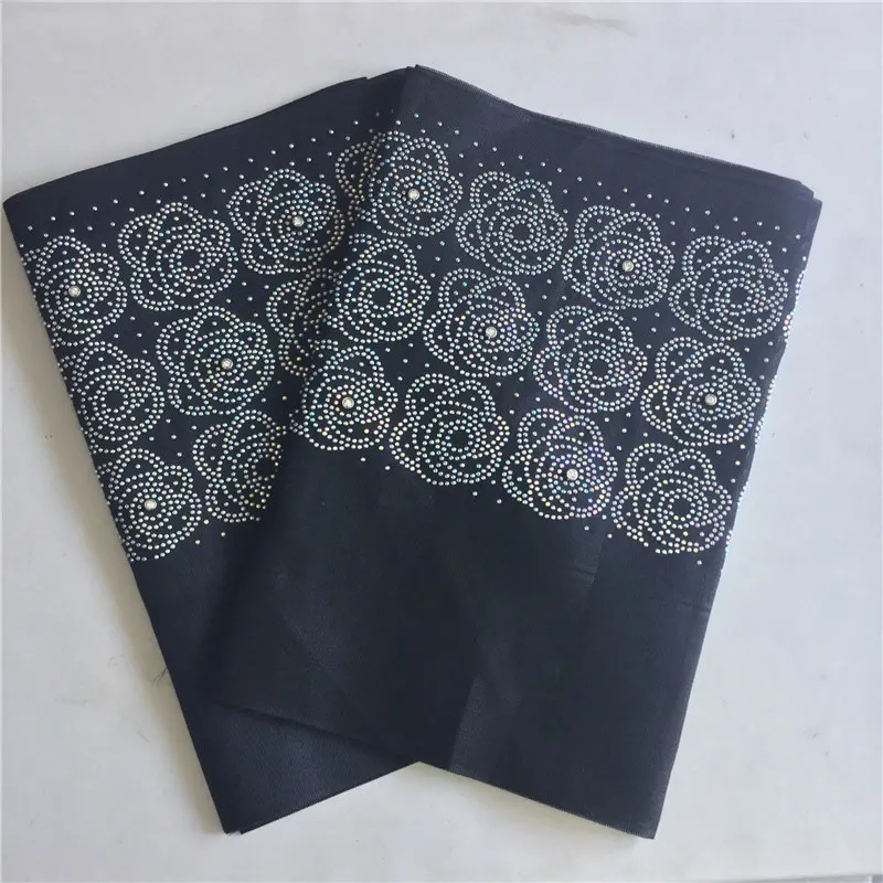

2018NEW DESIGN Nigerian beads stones BLACK color asooke rose pattern stones aso oke headtie gele for wedding party