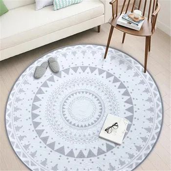 

Nordic Gray Series Round Carpets Computer Chair Area Rug Children Play Tent Floor Mat Cloakroom Rugs And Carpets For Living Room