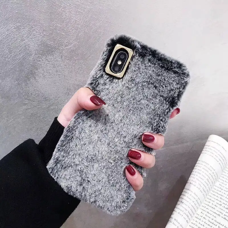 

Rex Rabbit Fur For Iphone 6 6s 7 8P X Xs Xr Max Rex Rabbit Fur Simple Mobile Phone Case