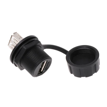 

USB Female Socket Power Adapter Mounting In Panel Connector Extension Cable USB 2.0 Water Proof Connector IP67 With Cap-M15